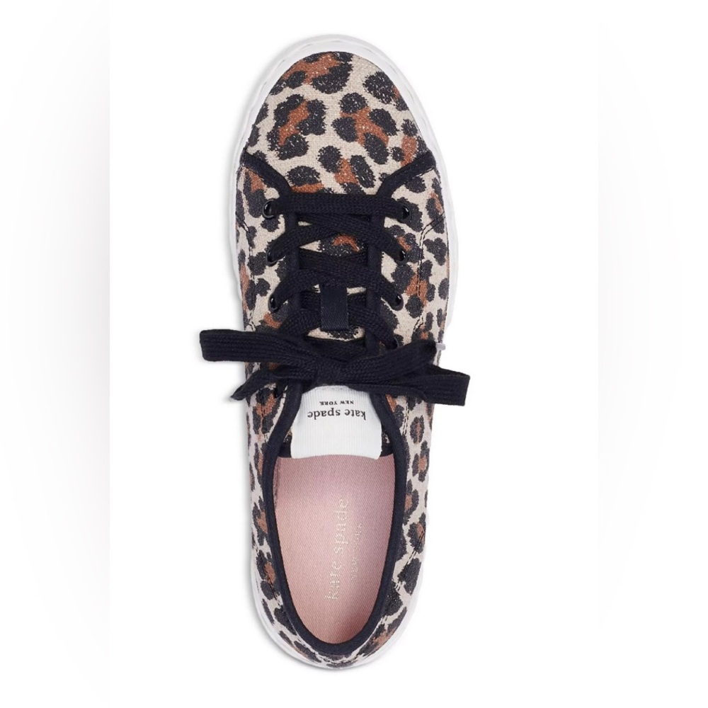 Kate Spade New York Women’s Beige Leopard Print Lace-Up Athletic Sneakers - Picture 6 of 7
